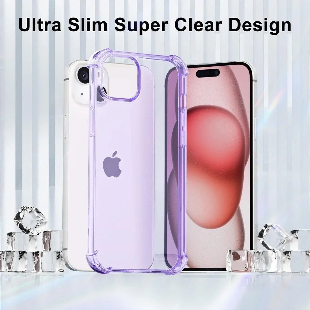 Case Clear for iPhone 15 Phone,‎ Transparent Crystal Thin Slim NEW